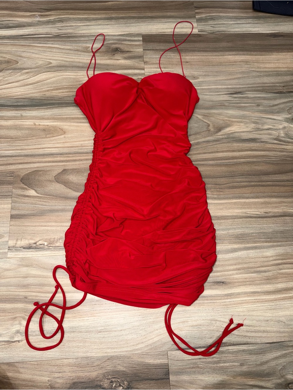 Windsor Red Ruched Mini Dress
